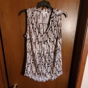 Print V-neck tank top